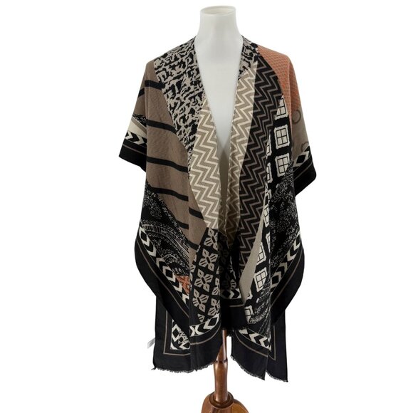 Kollie More Multicolor Open Front Kimono Cardigan Shawl, OS - Picture 1 of 8